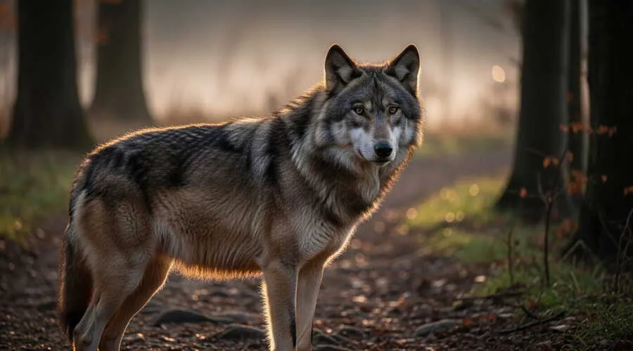 seeing a wolf spiritual meaning wolf in forest dusk