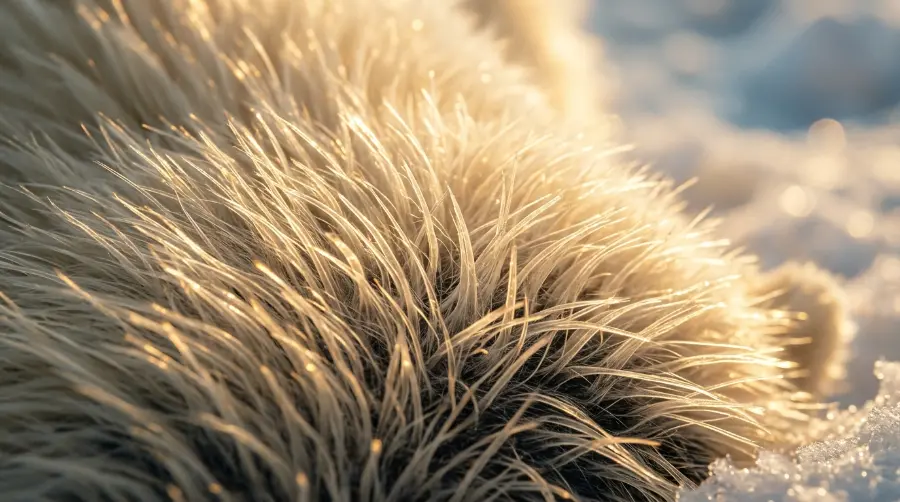 Close-up of a polar bear's dense fur