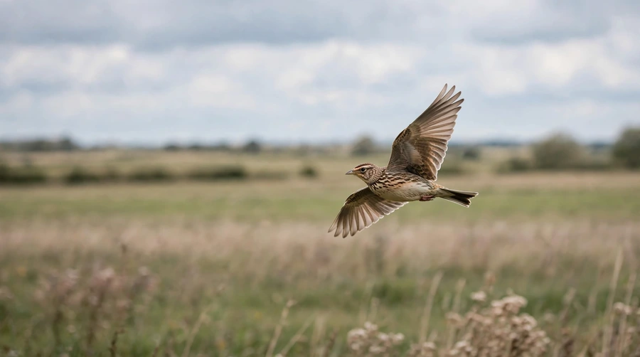 A bird in flight through open air, the space it was built for