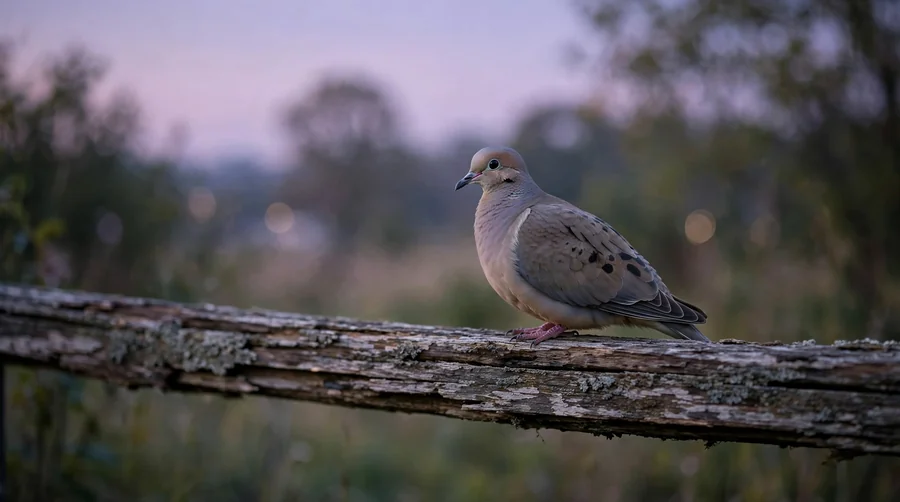 mourning dove at dusk
